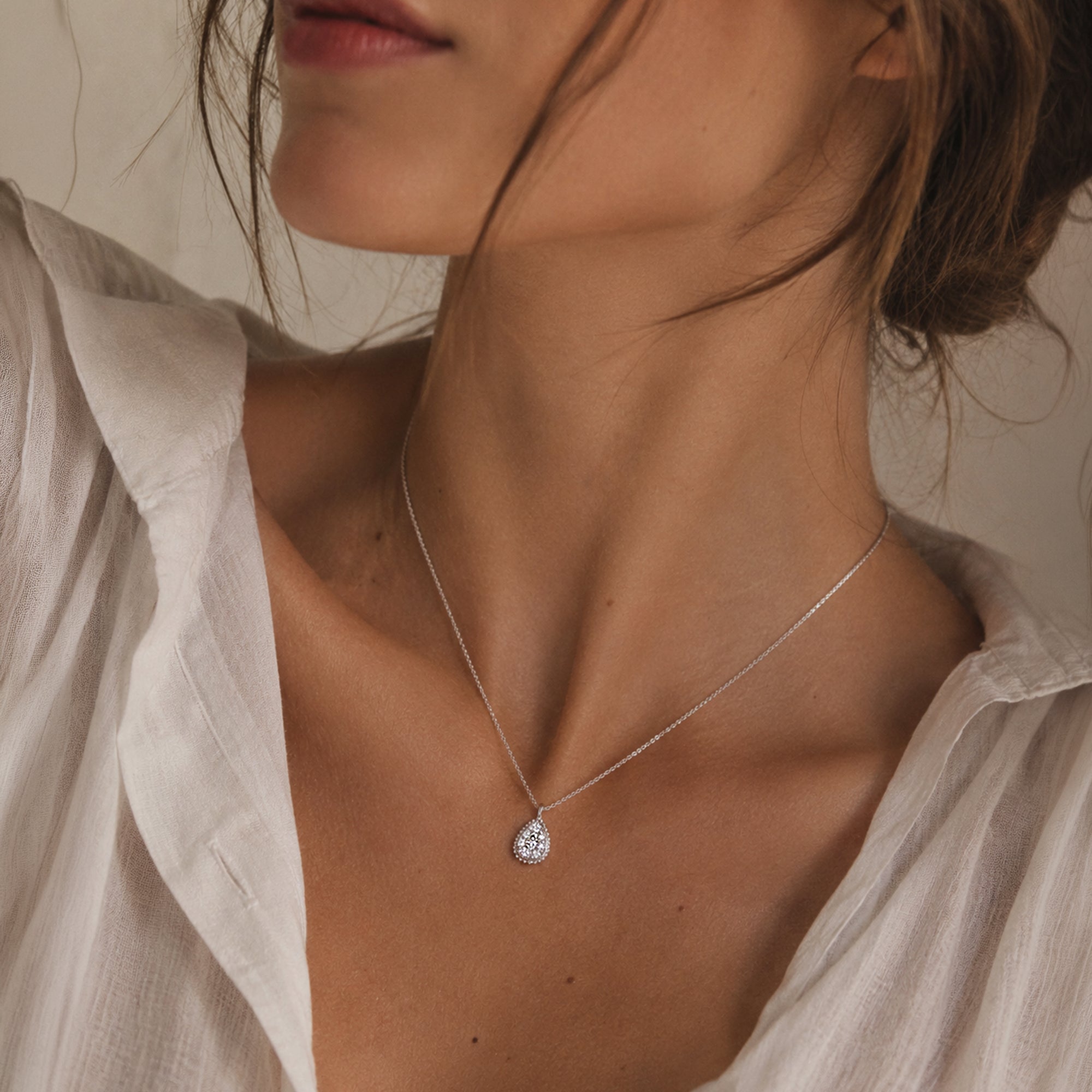 Teardrop Pavé Necklace